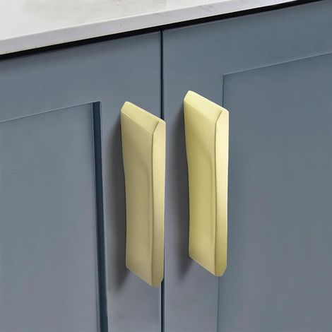 Lot de 2 Centres de Trou 2,5 ' (64 mm) Poignée de Tiroir de Cuisine Poignée de Porte Poignée en Alliage de Zinc Moderne Matériel en Brossé Doré (1/5)