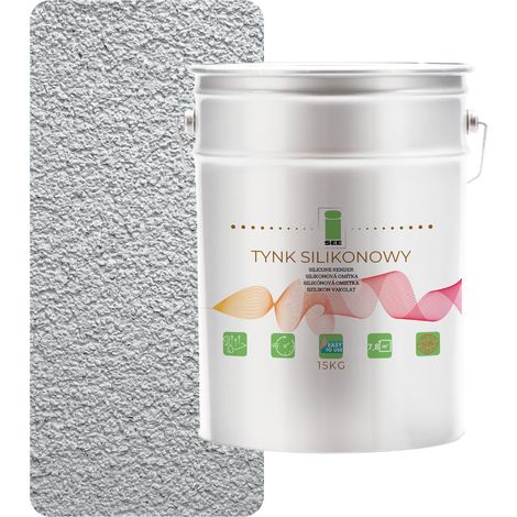 INTONACO PER FACCIATE ESTERNE IN SILICONE GRIGIO CHIARO 1,5 MM PREMIUM 15 KG (1/5)