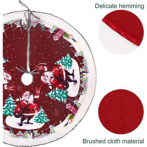 Décorations de sapin de Noël au pied, tapis de sapin à motifs mignons de 70 cm (1/4)