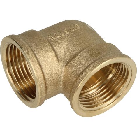 Coude 90° FF/FF 1'' laiton nu