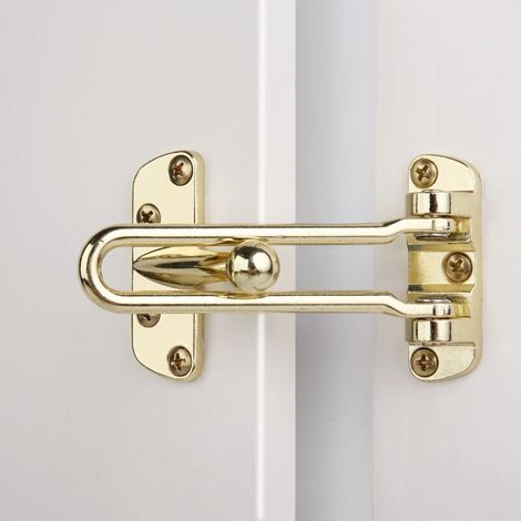 Home Door Security Lock, Swing Bar, Anti-Theft Lock for Front and Interior Door (Silver) (1/4)