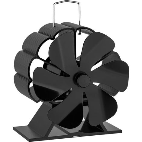 Ventilateur Pour Poêle À Bois - 6 Pales - Alimenté Par Chaleur - Plage De Température 50 À 350 °C - Base En Aluminium Anodisé - 1 Pièce