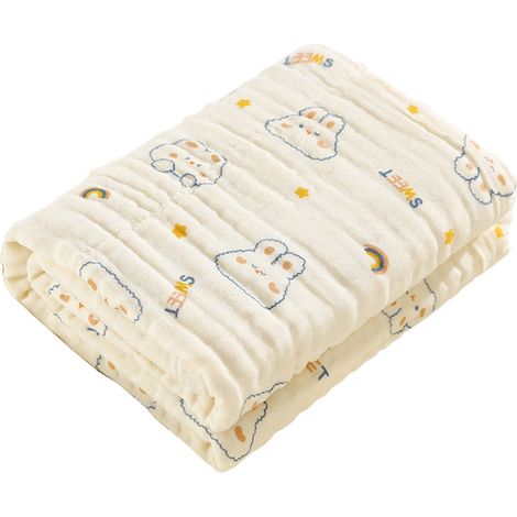 2 serviettes de bain bébé, en gaze de coton, douces et absorbantes, pour nouveau-nés et enfants (1/5)