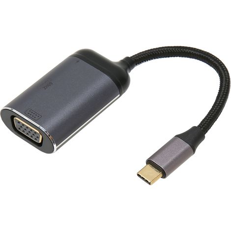Adaptateur USB-C vers VGA HD PD 100 W en alliage d'aluminium, compatible 4K 60 Hz, pour ordinateurs de bureau, portables et téléphones. (1/4)