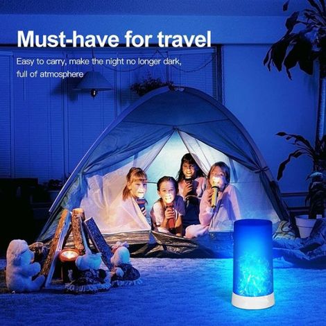 Lampe LED intelligente à flamme, rechargeable par USB, barre magnétique, veilleuse décorativeLumière jaune sans télécommande3W (1/4)