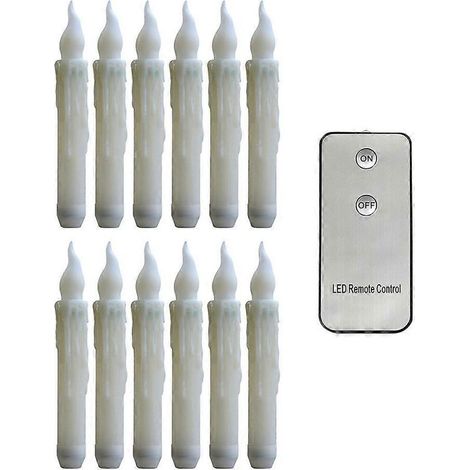 Bougies d'Halloween avec télécommande LED sans flamme, idéales pour les anniversaires et la décoration familiale, jaune clignotant. (1/5)