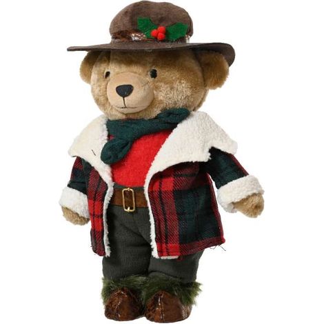 Decoris Orso Rosso - Decorazione Natalizia - 20x25x45cm
