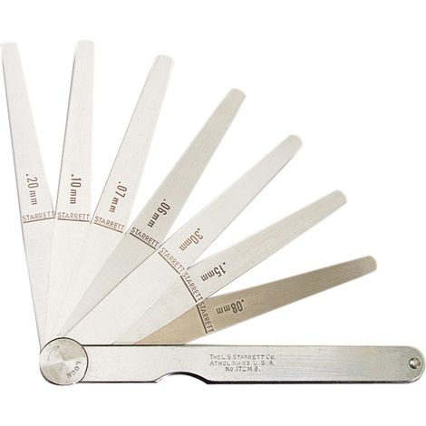 Starrett 173MA 13-Piece Feeler Gauge Set (0.03mm to 0.5mm) with Precision Measurement Tools