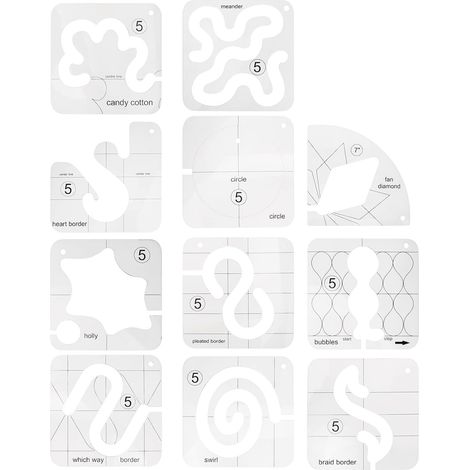 11 Pcs Quilting Templates for Home Sewing Machine Free Motion Sewing Machine for Beginner and Professional Quilting Stencils for Home Machine (1/5)