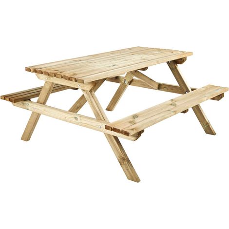 Table de Pique Nique en bois 6 personnes - Alma (1/6)
