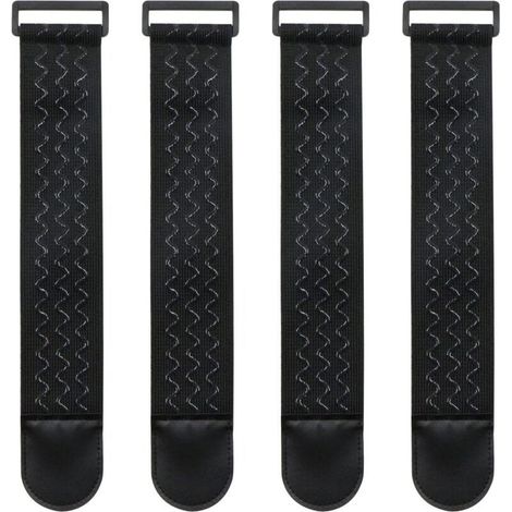 Sangle Elastique avec Silicone Antidérapant - Attache Cable Fermoir Réutilisable Polyvalents Organisateur Rangement pour des Rallonges Câbles Cordes Tuyaux D’arrosage Vélos Bagages, 4 Pièces (1/4)