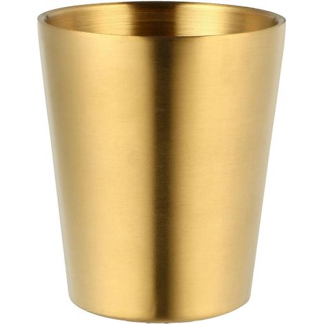 Tasse à whisky en acier inoxydable à double paroi, verre à vin ou à bière-9.5X8cm-Golden (1/3)