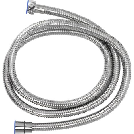 Tuyau de douche de 150 cm (59 po) en acier inoxydable flexible, résistant à la chaleur et antidéflagrant, extra long, pour salle de bain, avec revêtement électrolytique. (1/5)