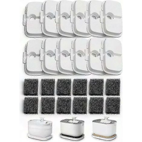 Packung mit 12 Filterkartuschen für Dockstream-Trinkbrunnen Plwf005/plwf115/wf105, passender Ersatz für Haustier-Trinkbrunnen WF105 (1/5)