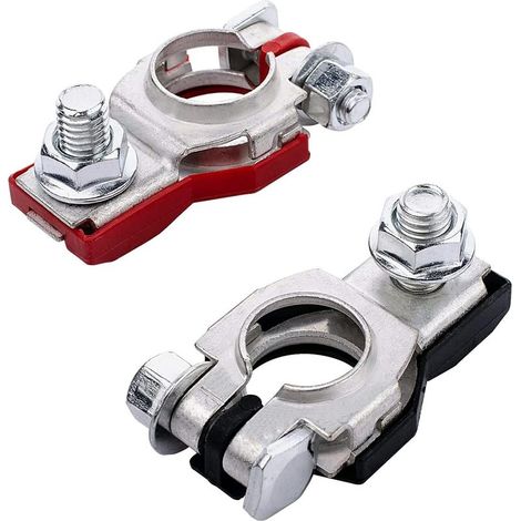 1 Paire Bornes de Batterie Connecteur de Pince Cosse Battery Terminal pour Voiture Positive et Négative,Connecteur de Pince Cosse Battery Terminal (1/2)