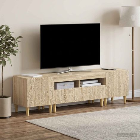 vidaXL 3 Piece LED TV Cabinet DELFT Sonoma Oak Engineered Wood (1/5)