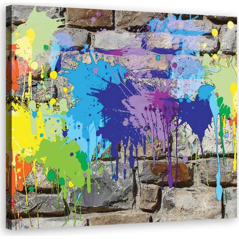Tableau sur toile Art de rue Graffiti Tache 40x40 (1/5)