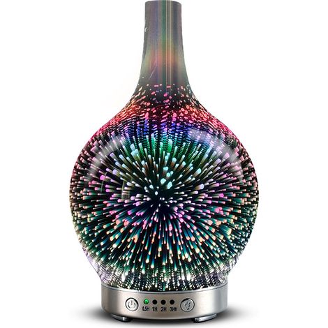 Diffuseur d'huiles essentielles 3D, 100 ml, humidificateur ultrasonique, diffuseur d'aromathérapie, 7 couleurs de lumière LED d'aromathérapie électri