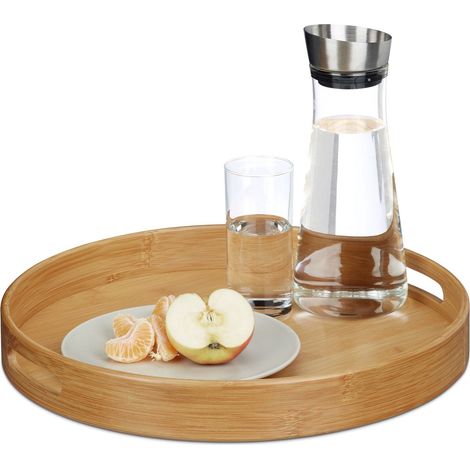Bandeja para servir bambu redonda