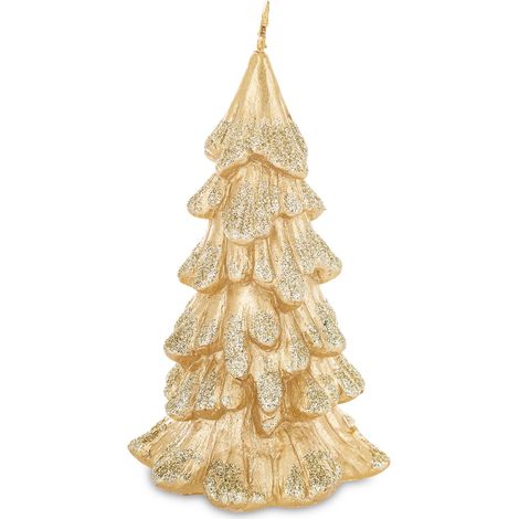 Weihnachtsbaum-Kerzenfigur, klein, goldfarben, 15,5 x 8,5 x 8,5 cm (1/2)
