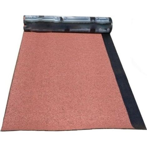 Rotolo Guaina Ardesiata Rossa 10 m2 4.5kg m2 Bituminosa Impermeabile Tetto Legno (1/2)