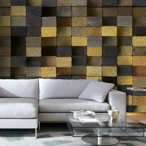 Papier Peint "Wooden Cubes" 175 x 250 cm (1/2)