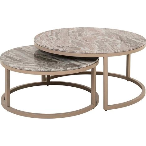 table basse élégante en marbre toronto finition pierre - pierre marbrée beige grisé (1/5)
