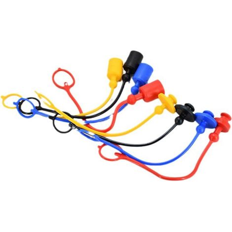 Capuchon Mâle Et Bouchon Femelle Pour Raccord Rapide Hydraulique - PVC Caoutchouc - 1/4 Pouces - Lot De 4 Paires (1/5)