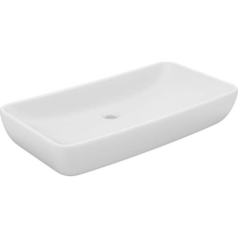 Lavabo vasque à poser Luxueux, Bac à laver, rectangulaire Blanc mat 71x38 cm Céramique OIB5408E (1/5)