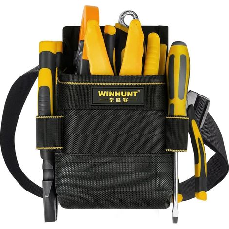 Bolsa de herramientas de tela Oxford 600D de tamaño pequeño y alta calidad para trabajadores de mantenimiento, trabajadores de la construcción, jardineros y electricistas (8 bolsillos) (1/4)