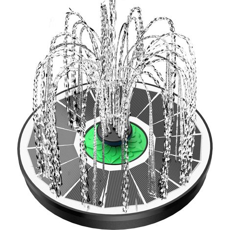 Solar-Vogelbadbrunnen aus Glas – ohne Batterie, 2,5 W, grüne Blumen, mit 4 festen Stielen und 8 Düsen, ideal für Vogelbad, Teich, Pool, Außenbereich, Garten (1/5)