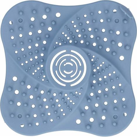 Salle de Bain Silicone Couverture de Drain de Sol Plat Attrape-Cheveux Bouchon Anti-Blocage évier égout Filtre Cuisine système de Drainage Accessoire Bleu (1/5)