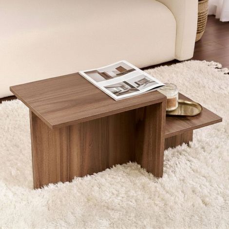 Wohnzimmertisch Lomagna, rechteckig, Platte aus Holzwerkstoff, Braun, 80x40x40h cm Nussbraun (1/5)