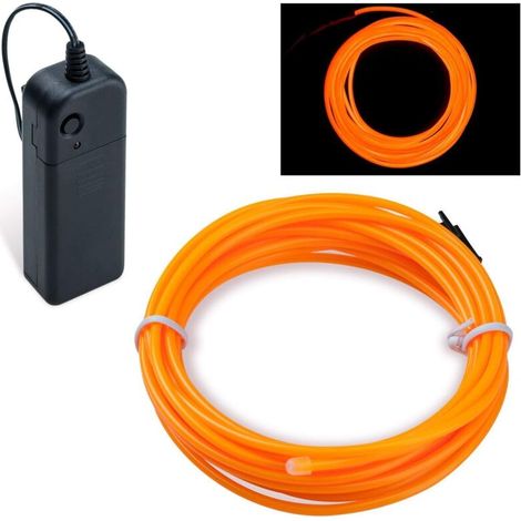 Guirlande Lumineuse LED, Neon Flexible Lumineux Décoration à piles pour Fête/Noël/Anniversaire/Soirée/Mariage, 3 Modes Éclairage , Imperméable Pour Intérieur (Jaune, 5M)