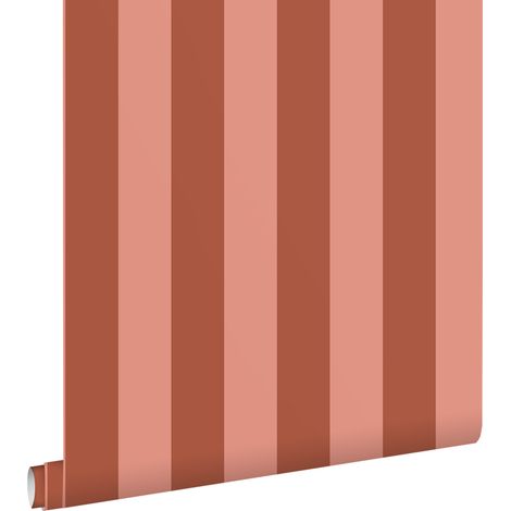 papier peint rayé rose - ESTAhome