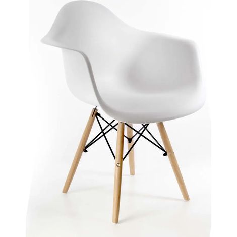 Set aus 4 weißen Stühlen mit Kunststoffsitz 63x53x80