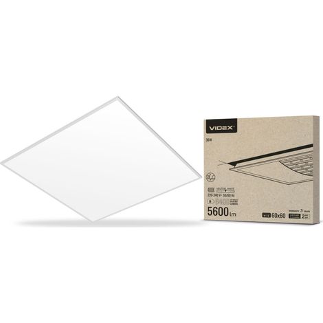 Panneau LED encastrable 60x60 cm 36W 4000K blanc neutre VIDEX pour bureau (1/3)