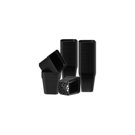 Pots pour Semis 7cm 50 Pièces - Carrés en Plastique Réutilisables pour Pépinière, Repiquage et Culture - Plantation Intérieure et Extérieure (1/5)