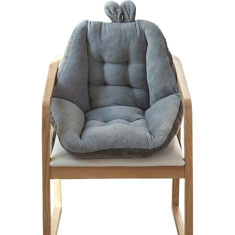 Rocking chair cushion set with ties for lounge chair, dining chair, office chair (grey) (1/5)