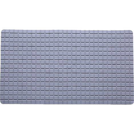 Sollbry Alfombrilla de ducha antideslizante con ventosa y orificios de drenaje para bañeras y duchas, antimoho, 70 x 40 cm, color gris (1/5)