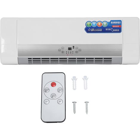 Chauffage mural réversible AC, appareil 2-en-1 toute saison, minuterie télécommande, protection surchauffe, 40 m², chauffe-froid chambre, prise US 110V 1300-1400W