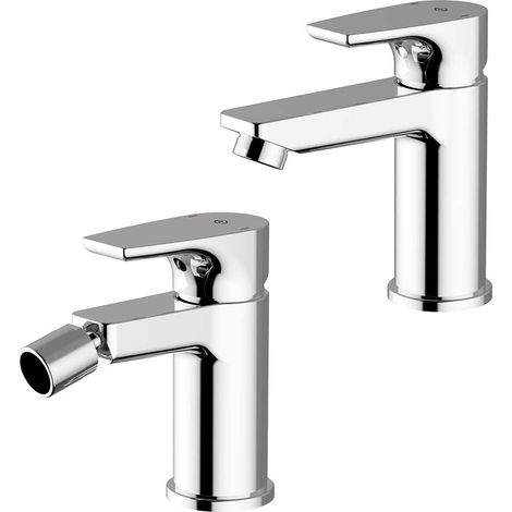 Set miscelatore lavabo e bidet cromo lucido con piletta automatica Zyra (1/5)