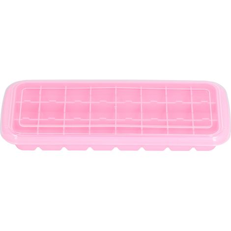 Moule à glaçons 24 cavités avec couvercle, silicone alimentaire DIY, bac à glace pour bar maison, rose