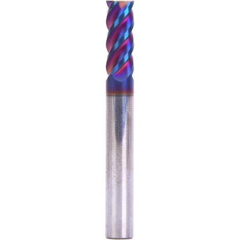 Fraise plate carbure tungstène revêtement nano bleu 4 dents HRC65° 5x15x6Dx50L outil de fraisage acier (1/5)
