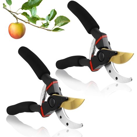 2 Stück Gartenschere, Astschneider Gartengeräte, Sk5 Stahl-Gartenschere 20 mm Schnittdurchmesser, professionelle Schere für Gartenzweig-Bonsai-Hecke