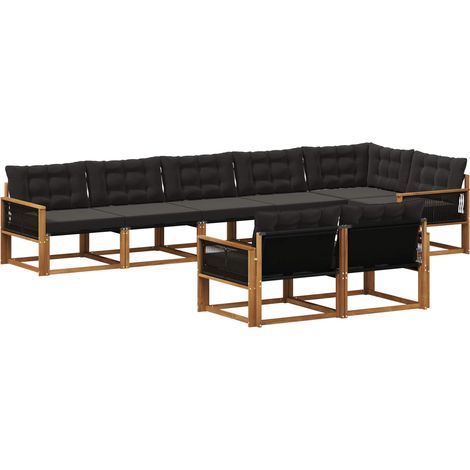 Outdoor Sofa Set 8 pcs Natural and Black vidaXL (1/5)