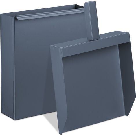 Relaxdays – Bac à cendres avec pelle – Acier anthracite – Dimensions H35,5 x L23 x P9 cm – Compartiment pour charbon – Supporte jusqu'à 200°C