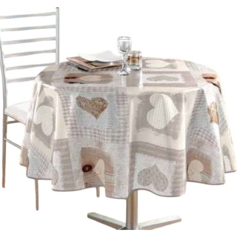 Nappe ronde en polyester cosy coeur