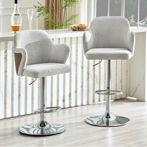 Barhocker 2er-Set höhenverstellbar 360° drehbar mit Armlehnen OKMYHOME (1/5)