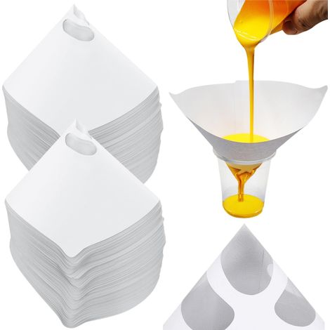 Filtri di carta conici monouso per pittura, 190 filtri per pittura, filtri di carta monouso per pittura, filtri conici per pittura, filtro a imbuto in silicone, filtro di carta monouso